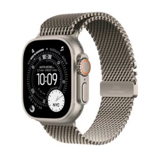 Apple Watch Ultra 3 GPS + Cellular 49mm Natural Titanium Case with Natural Titanium Milanese Loop – Medium
