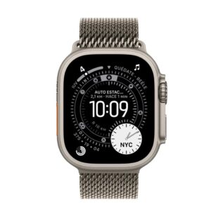 Apple Watch Ultra 3 GPS + Cellular 49mm Natural Titanium Case with Natural Titanium Milanese Loop – Medium