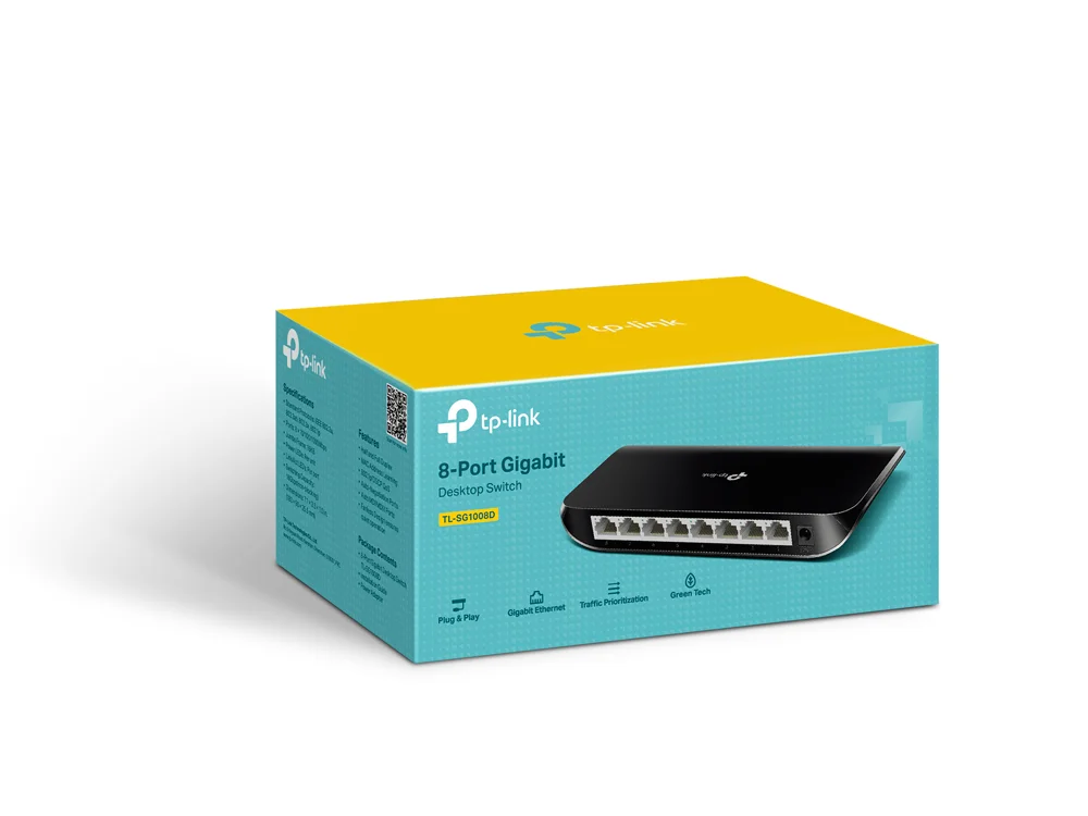 Switch para sobremesa con 8 puertos Gigabit